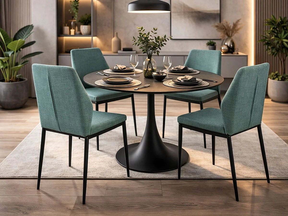 Conjunto 4 Cadeiras de Sala, Rose (Verde)