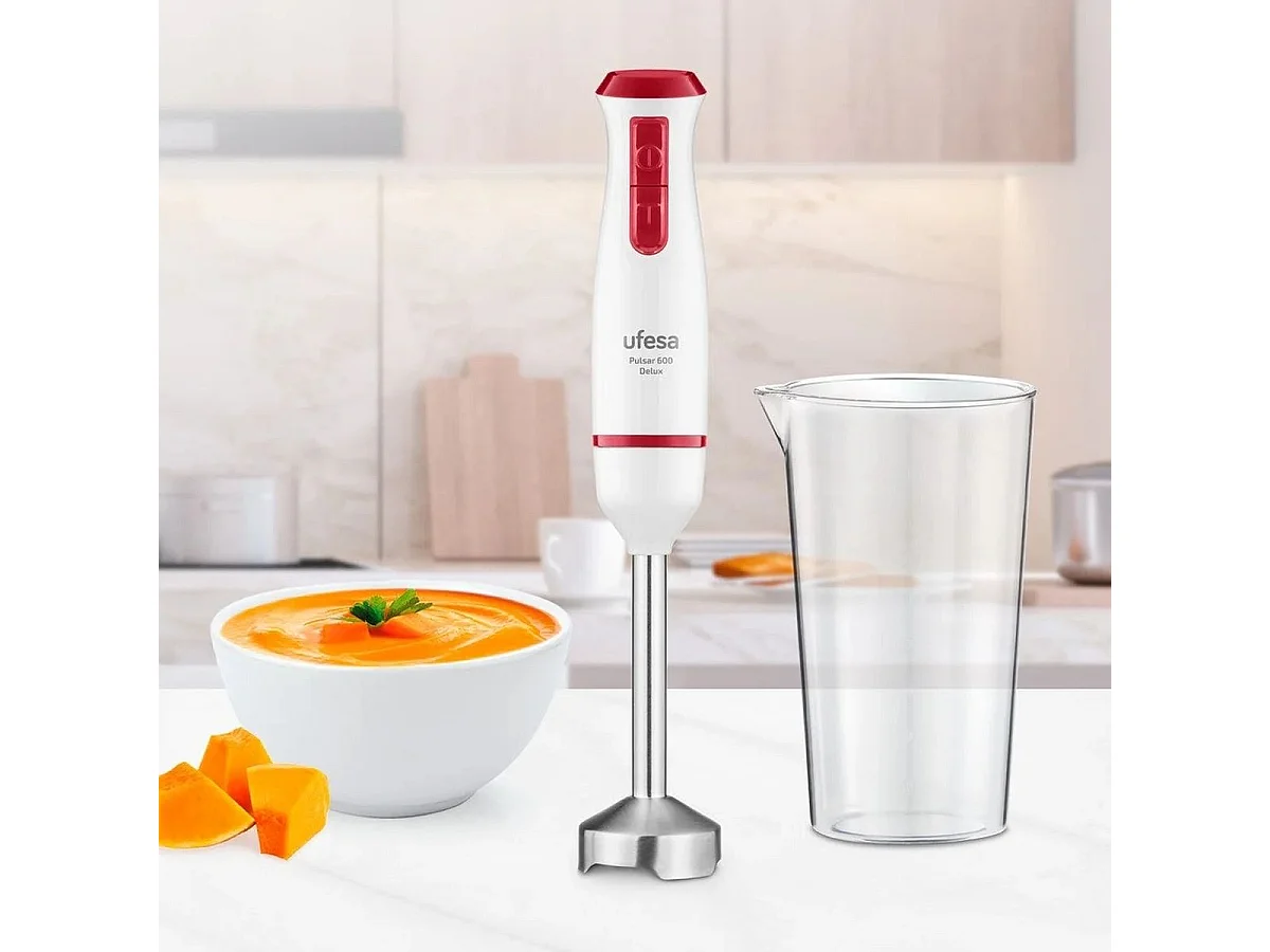 Ufesa Pulsar 600 Delux 0,6 L Mélangeur par immersion 600 W Rouge, Blanc