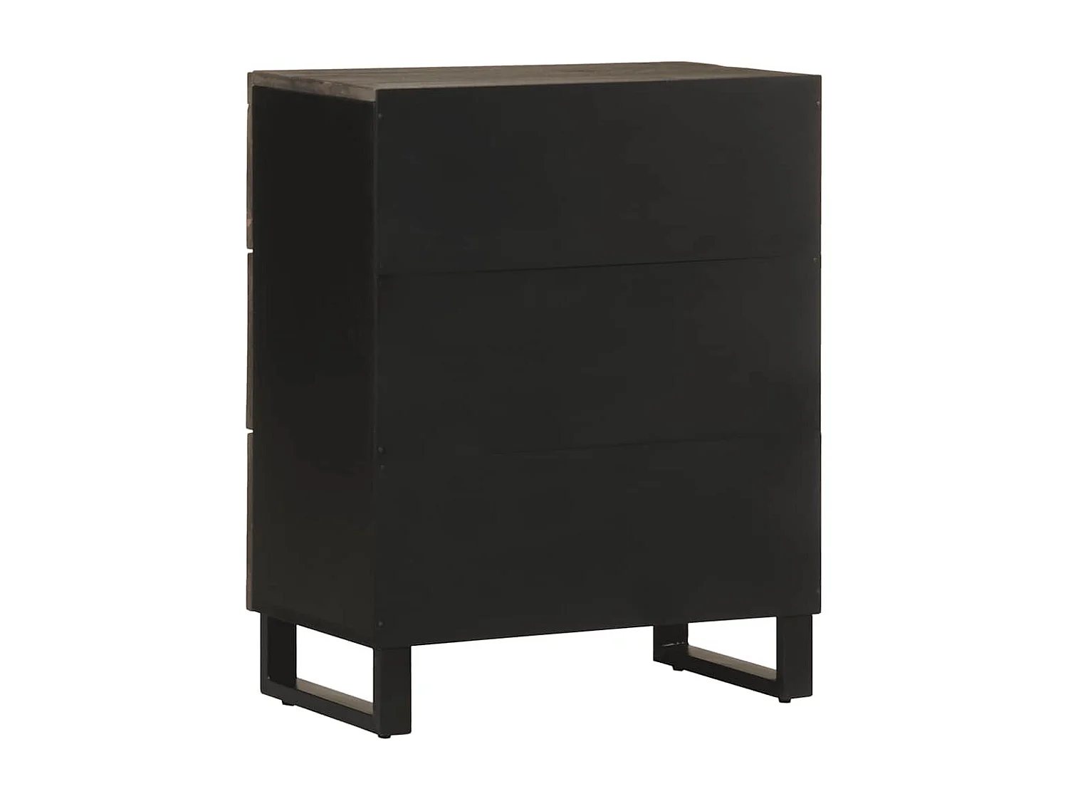 Aparador negro 60x33x75 cm madera maciza mango