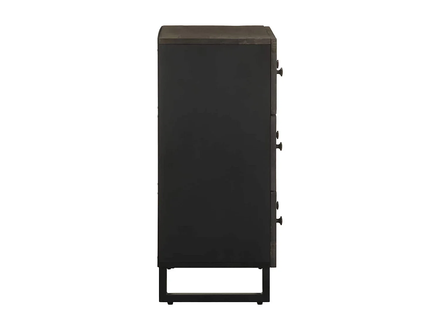 Buffet noir 60x33x75 cm bois massif de manguier