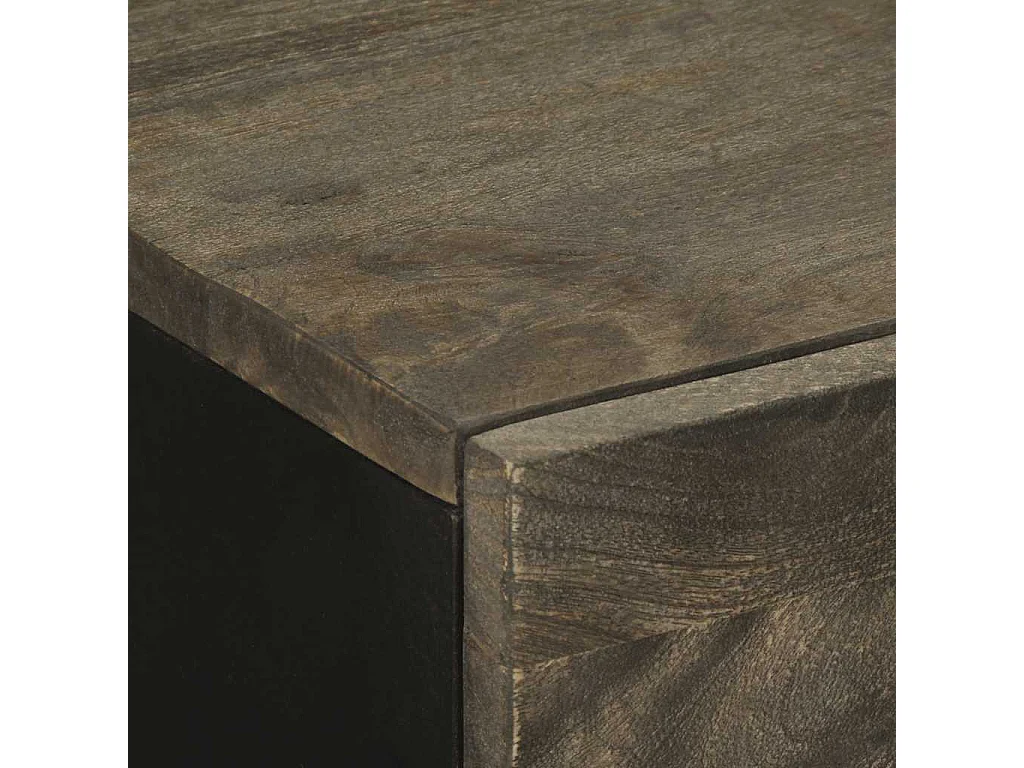 Buffet noir 60x33x75 cm bois massif de manguier