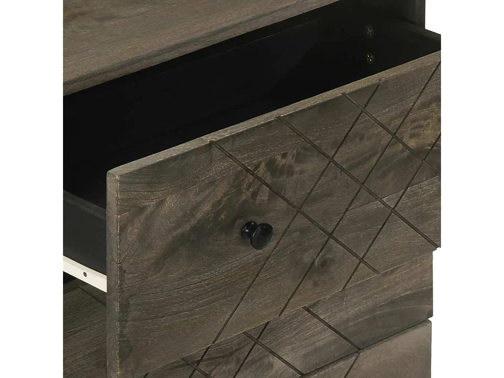 Buffet noir 60x33x75 cm bois massif de manguier