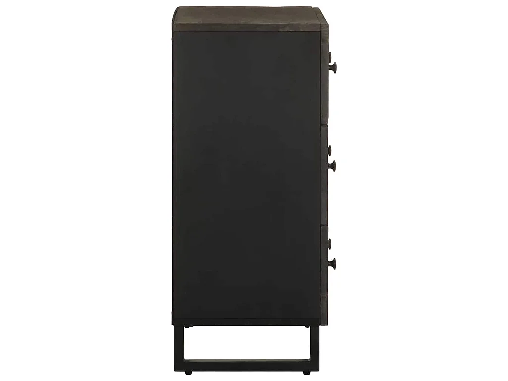Buffet noir 60x33x75 cm bois massif de manguier