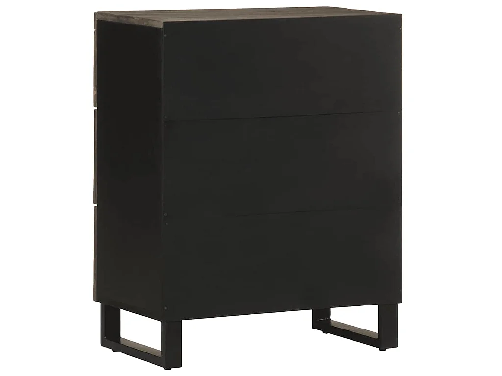 Buffet noir 60x33x75 cm bois massif de manguier