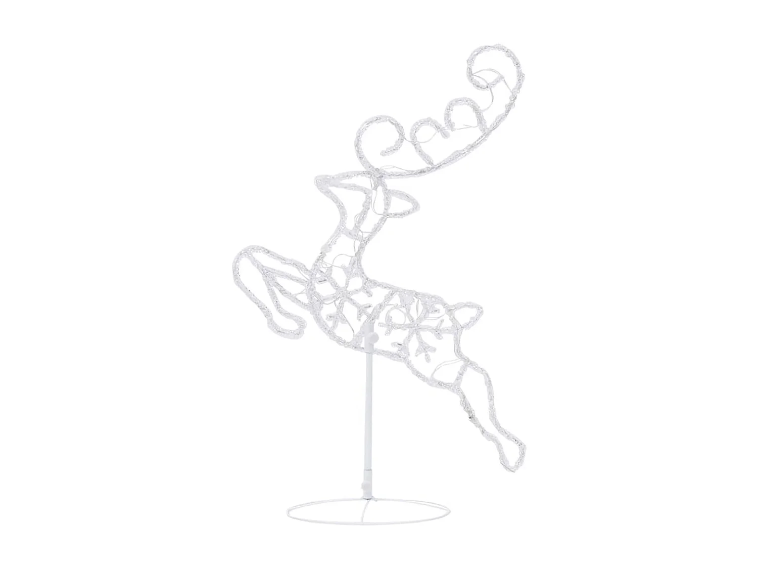 Renos voladores y trineo blanco cálido 260x21x87 cm