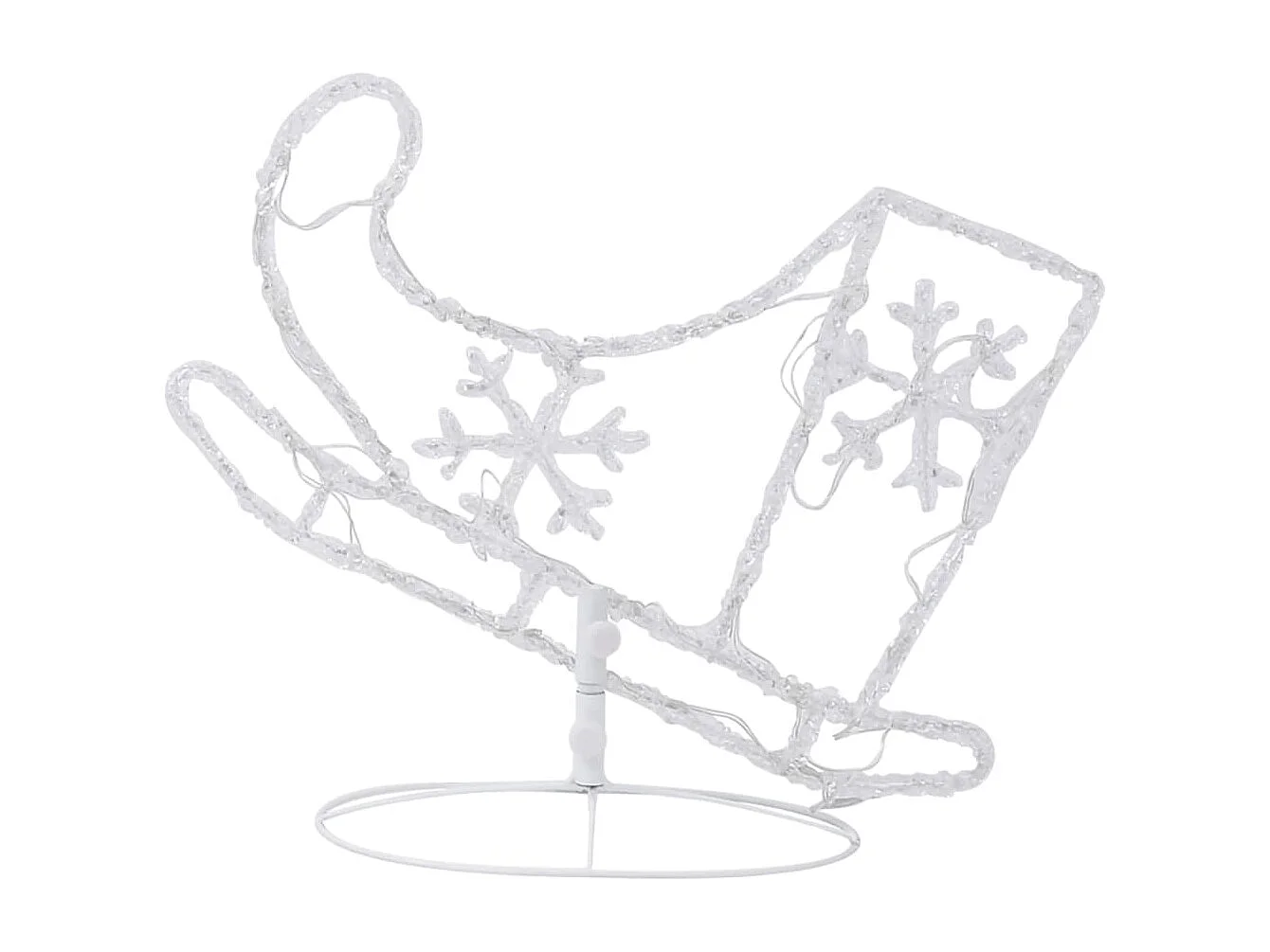 Kerstdecoratie rendieren en slee 260x21x87 cm acryl koudwit