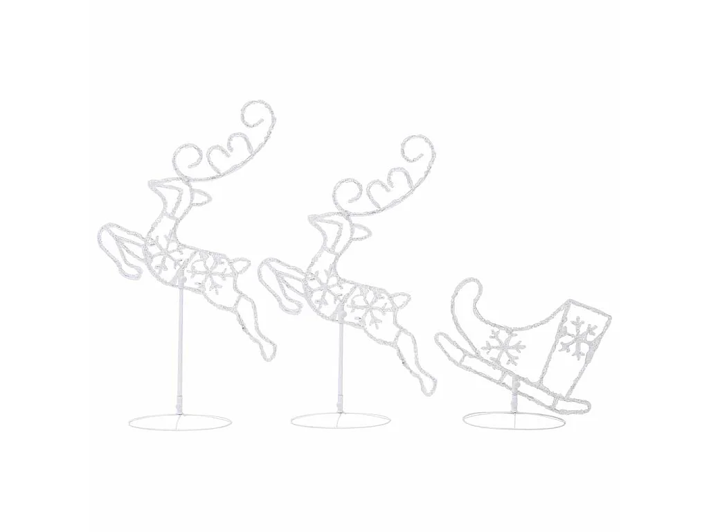 Renne/traîneaux Noël volant Acrylique 260x21x87 cm Blanc froid