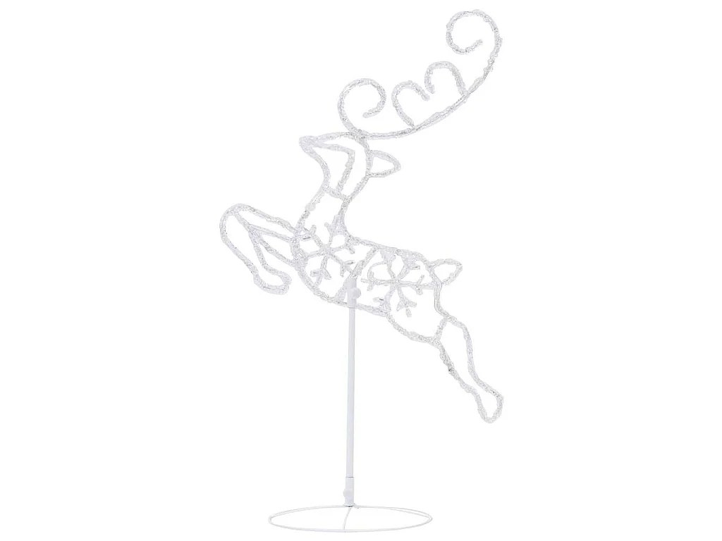 Decorazione Slitta Renne in Acrilico 260x21x87cm Bianco Caldo