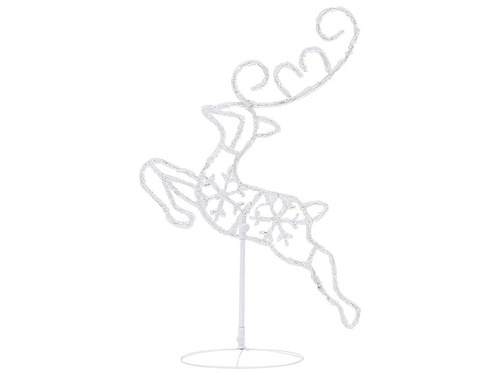 Decorazione Slitta Renne in Acrilico 260x21x87cm Bianco Caldo