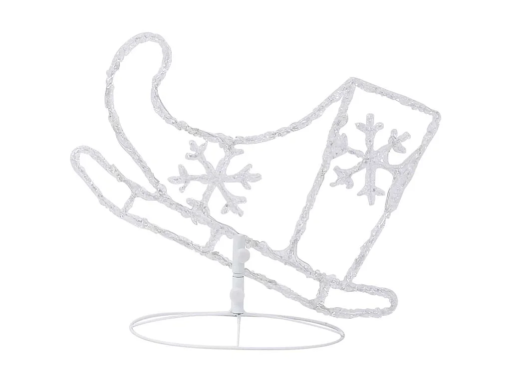 Decorazione Slitta Renne in Acrilico 260x21x87cm Bianco Caldo