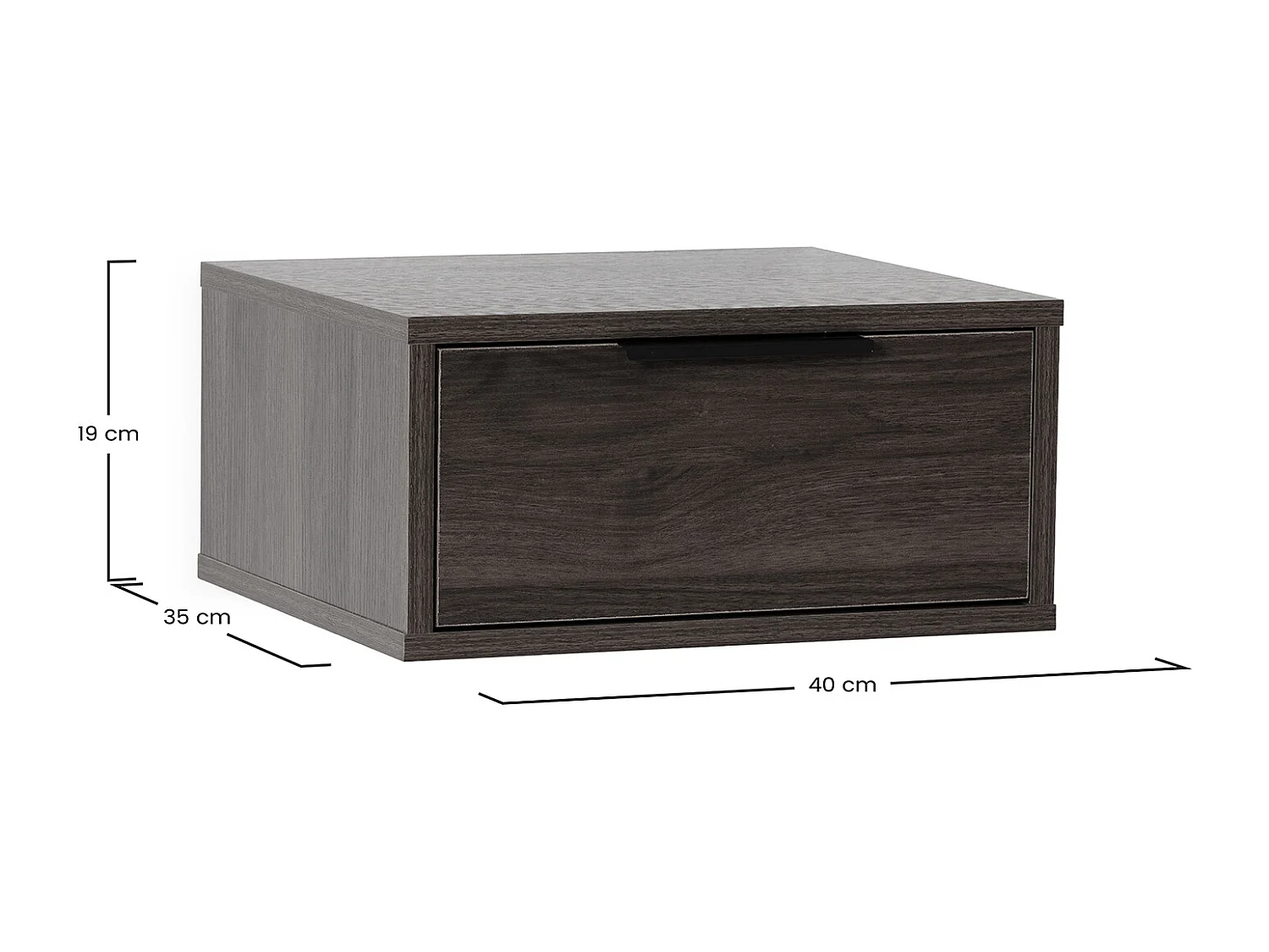 2er-Set Schwebende nachttische Auri 1 schublade Walnuss