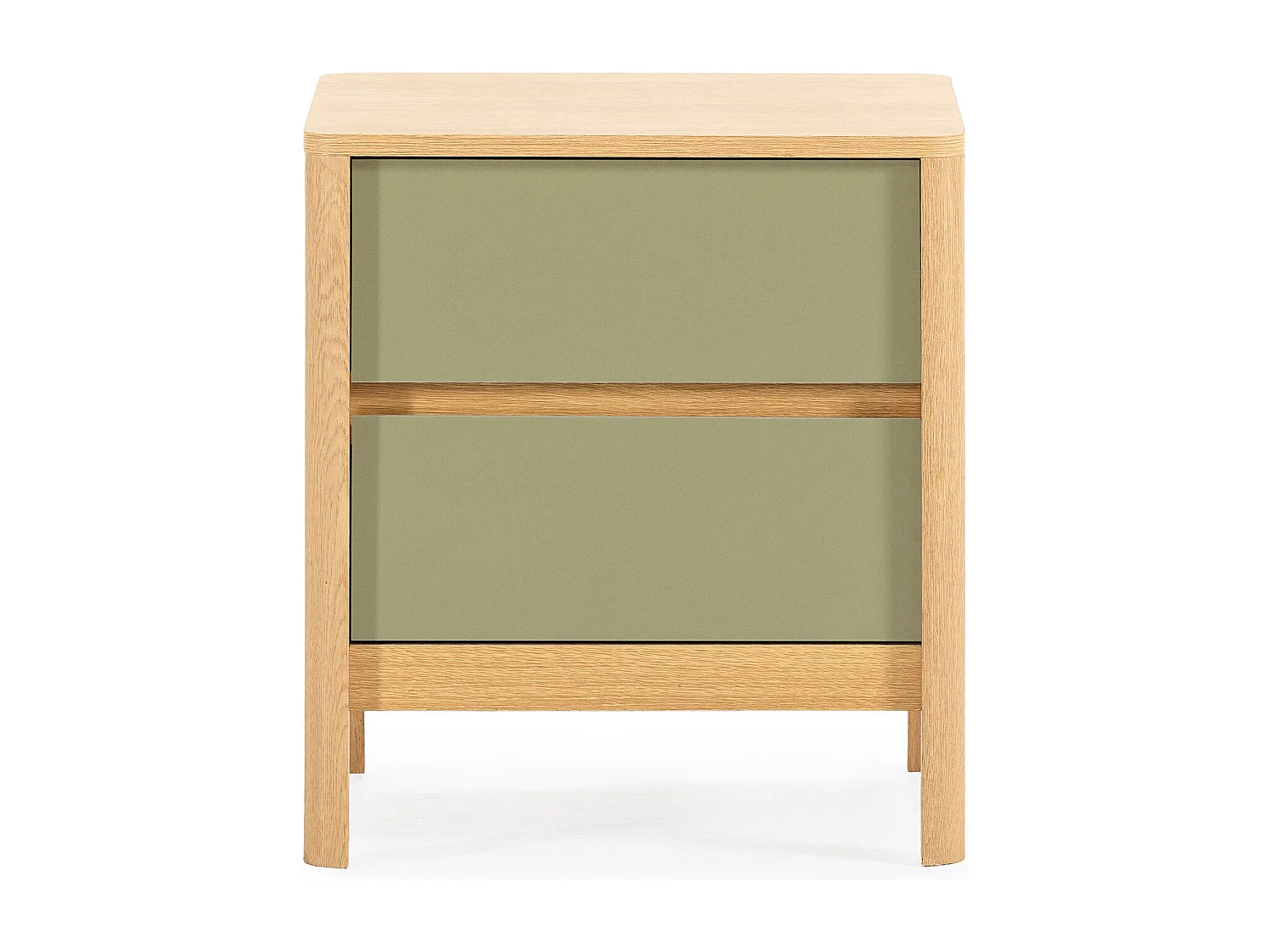 Mesita de noche Nassau 2 cajones efecto Roble/Verde