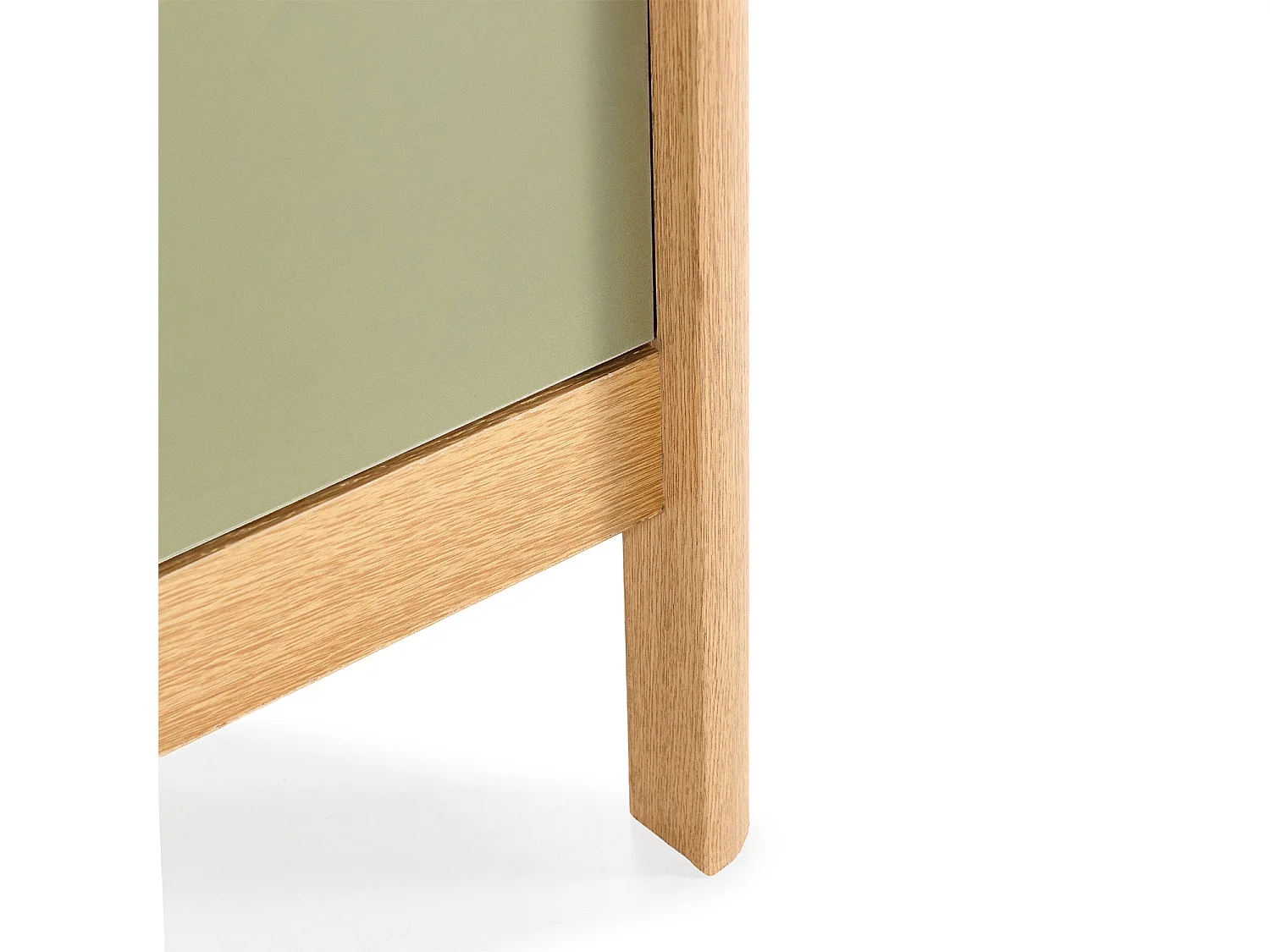 Mesita de noche Nassau 2 cajones efecto Roble/Verde