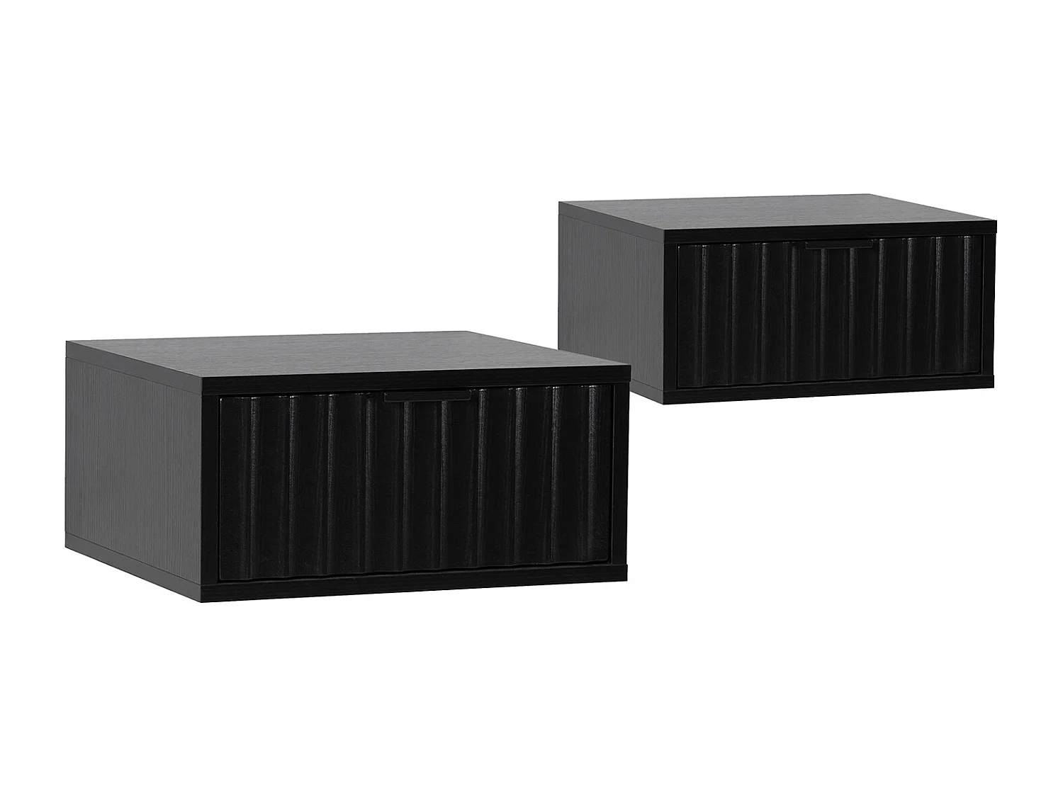 2er-Set Schwebende nachttische Lluvia 1 schublade Schwarz