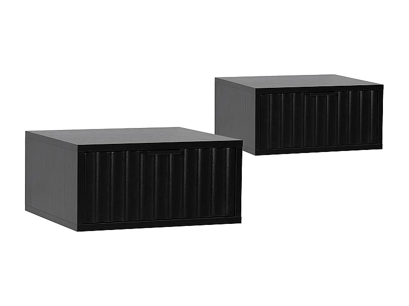2er-Set Schwebende nachttische Lluvia 1 schublade Schwarz