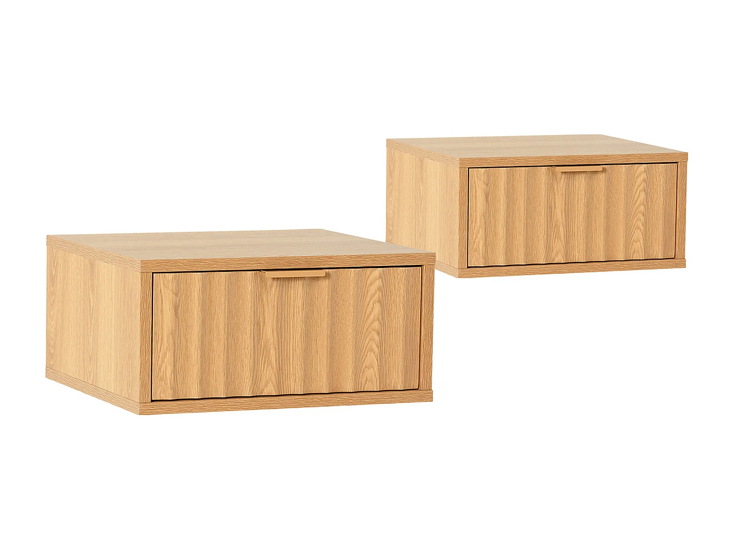 2er-Set Schwebende nachttische Lluvia 1 schublade Eichenfarbe