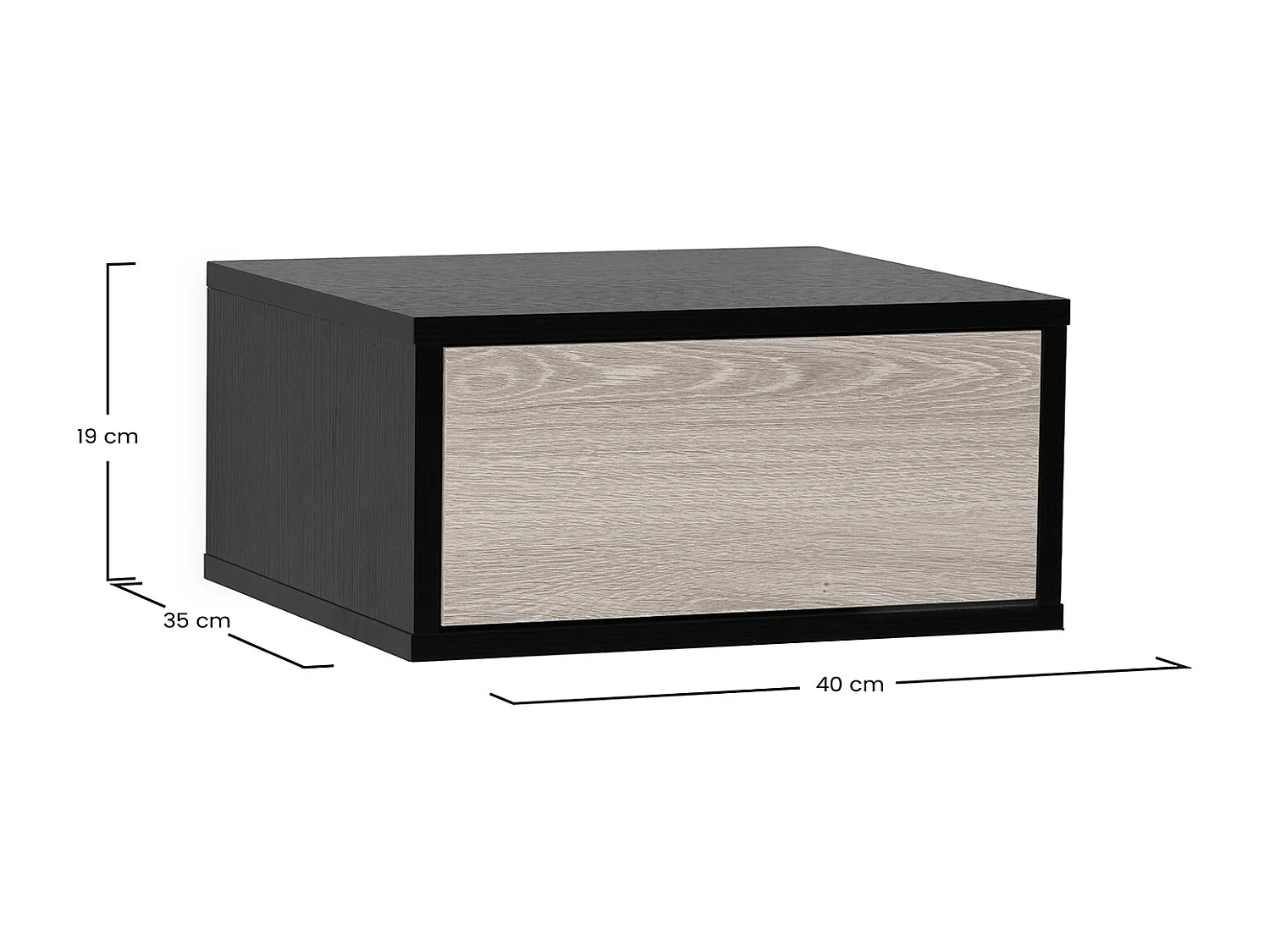 2er-Set Schwebende nachttische Apolo 1 schublade Schwarz