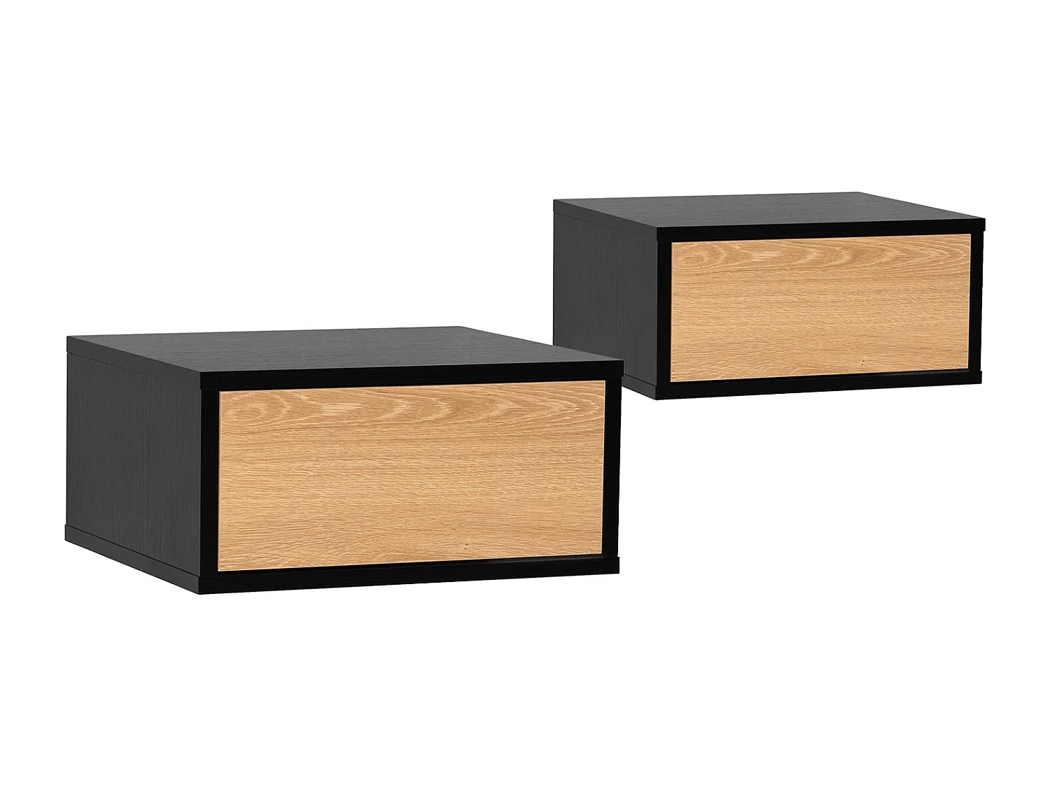 2er-Set Schwebende nachttische Apolo 1 schublade Schwarz