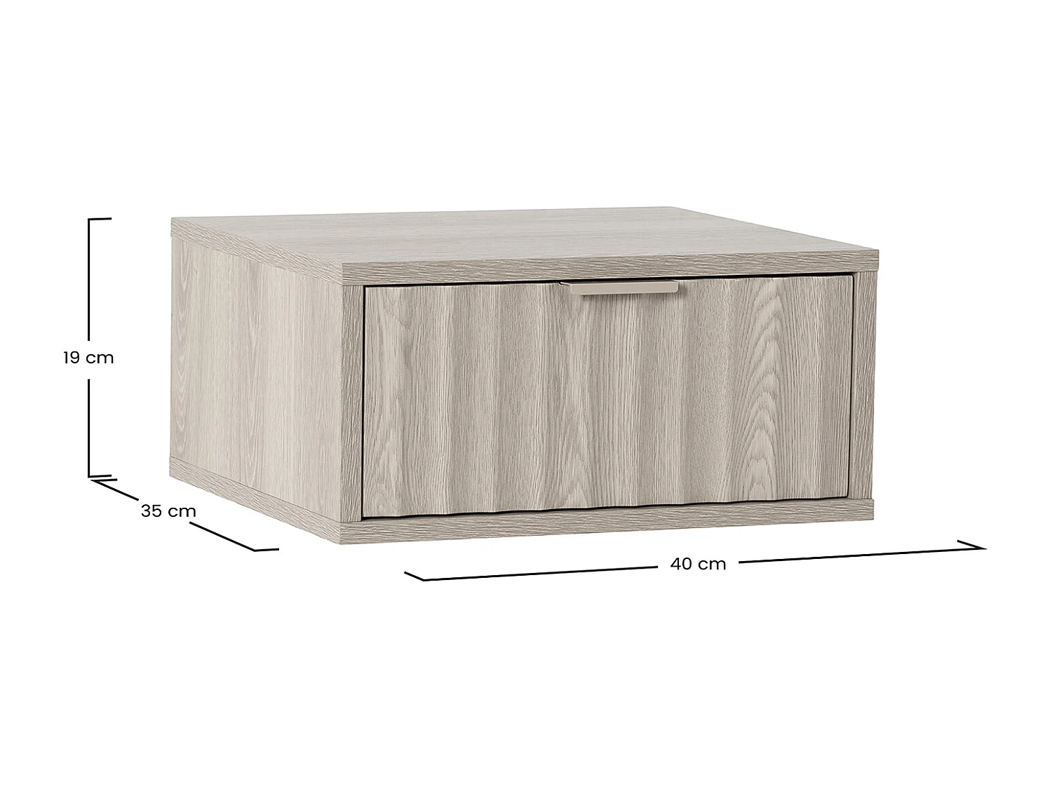 Schwebender nachttisch Lluvia 1 schublade Eichenfarbe