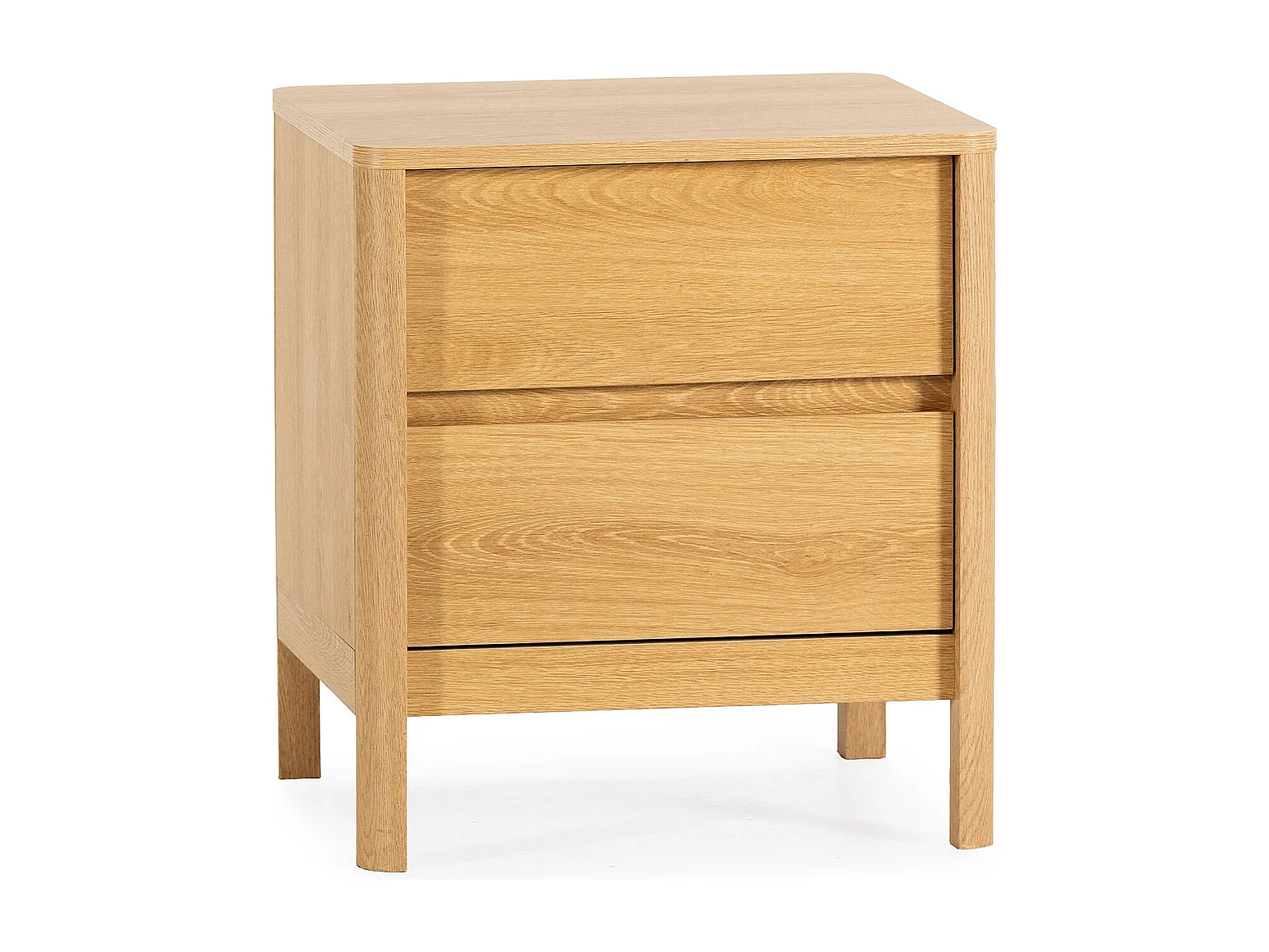 Mesita de noche Nassau 2 cajones efecto Roble