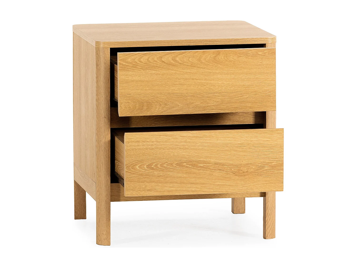 Mesita de noche Nassau 2 cajones efecto Roble