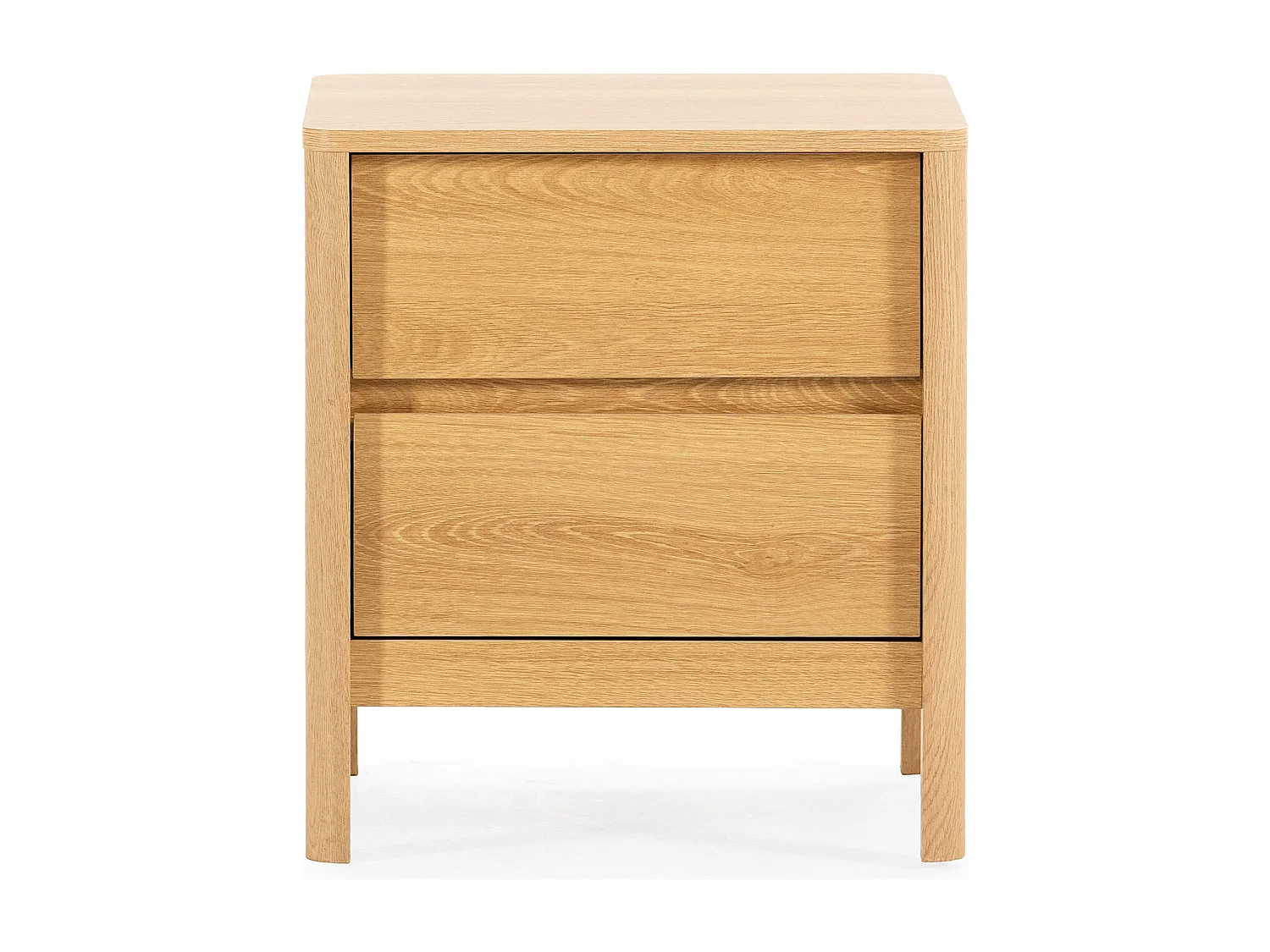 Mesita de noche Nassau 2 cajones efecto Roble