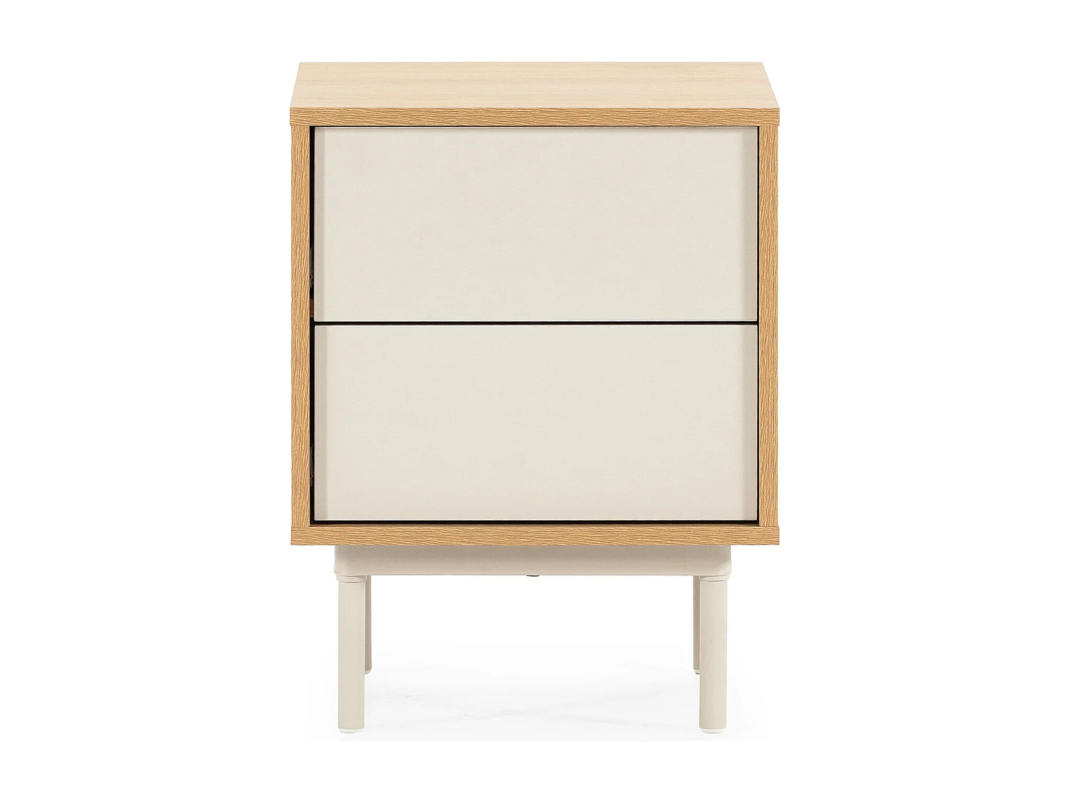 Mesita de noche Cuzco 2 cajones color Roble/Gris