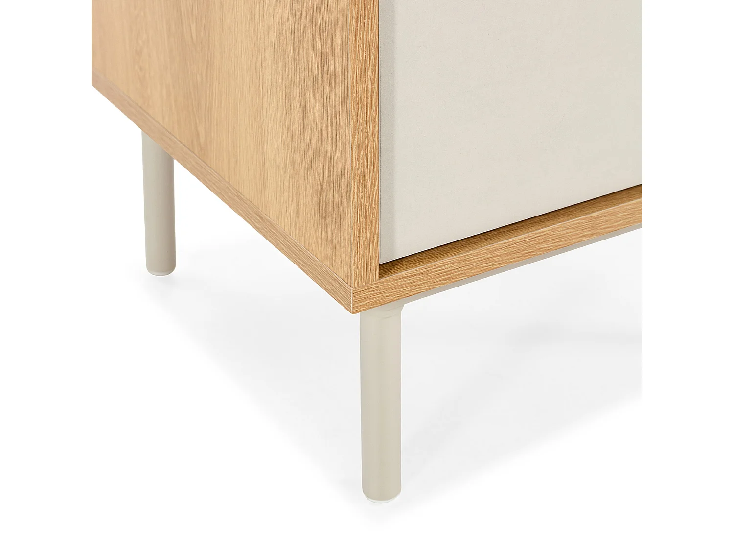 Mesita de noche Cuzco 2 cajones color Roble/Gris