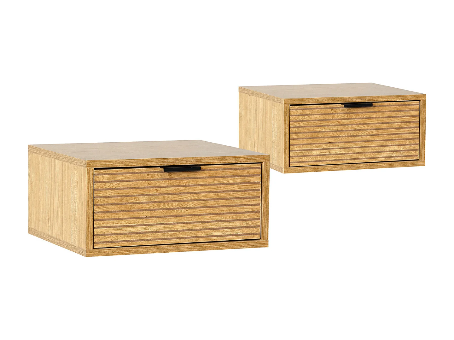 2er-Set Schwebende nachttische Mónica 1 schublade Eichenfarbe