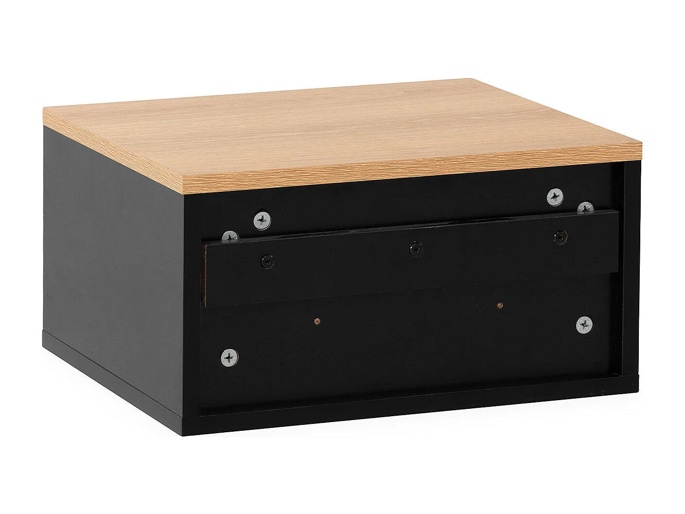 Schwebender nachttisch Desi 1 schublade Schwarz/Eiche