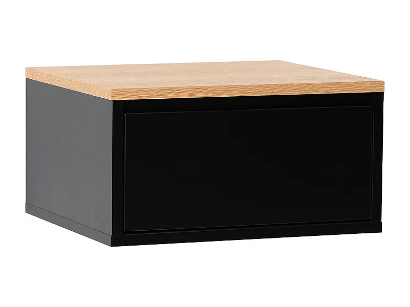 Schwebender nachttisch Desi 1 schublade Schwarz/Eiche