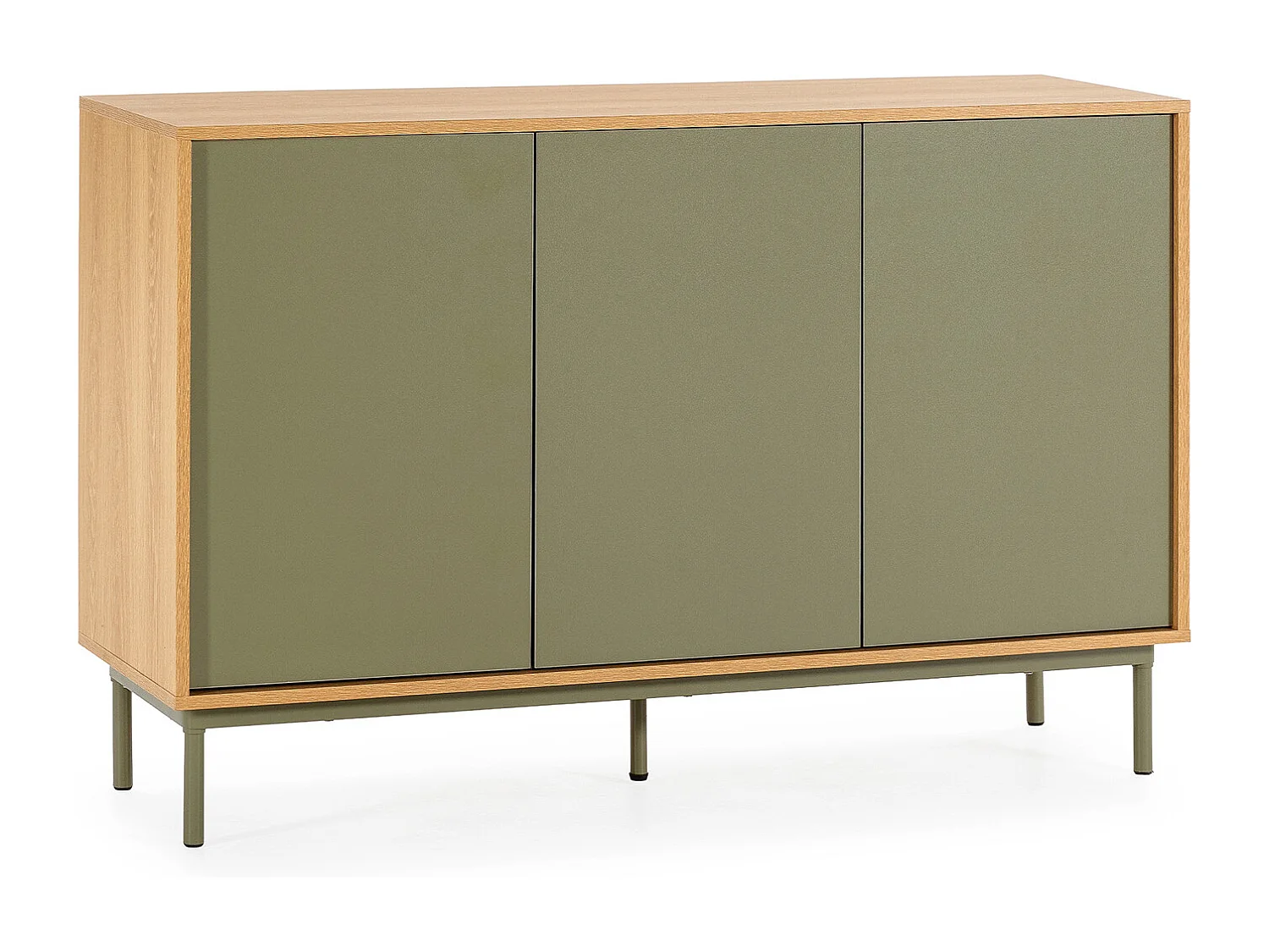 Buffet Cuzco 3 portes couleur Chêne/Vert