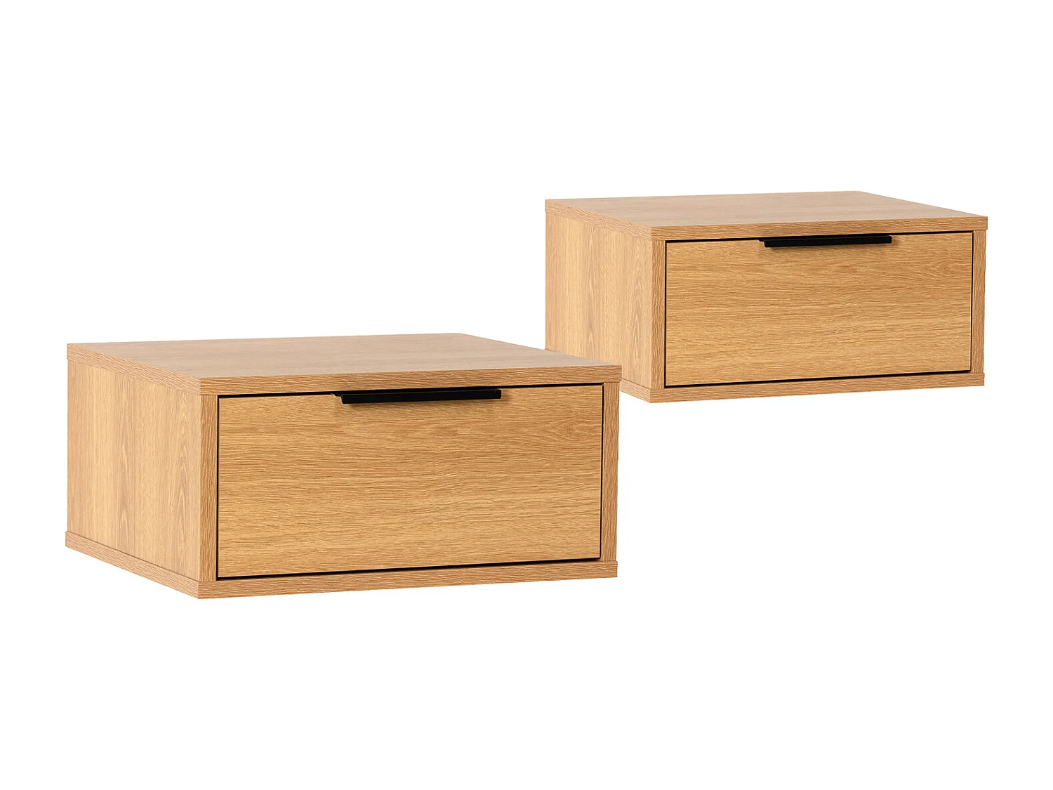 2er-Set Schwebende nachttische Auri 1 schublade Eichenfarbe