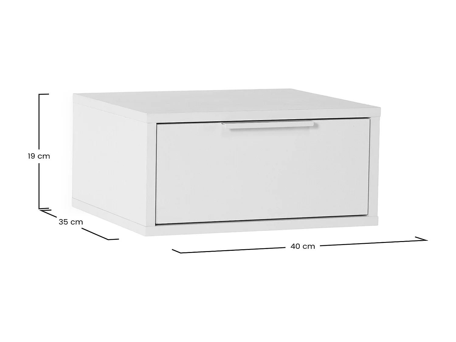 2er-Set Schwebende nachttische Auri 1 schublade Weiß