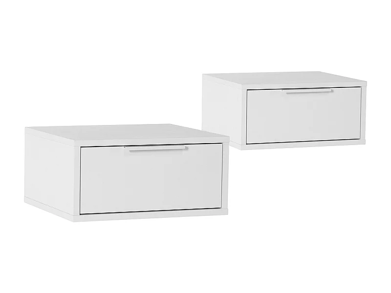 2er-Set Schwebende nachttische Auri 1 schublade Weiß