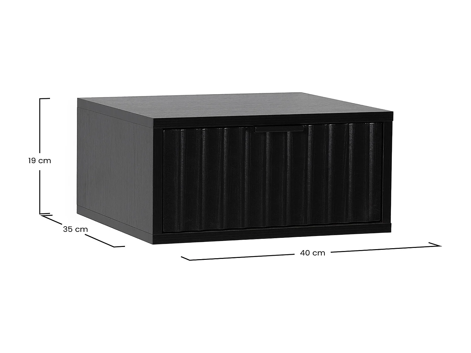 Schwebender nachttisch Lluvia 1 schublade Schwarz