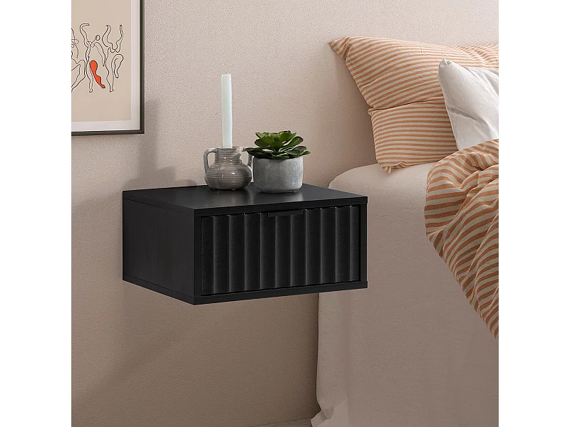 Comodino sospeso Lluvia 1 cassetti colore Nero