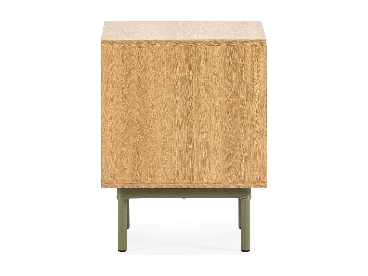 Mesita de noche Cuzco 2 cajones color Roble/Verde