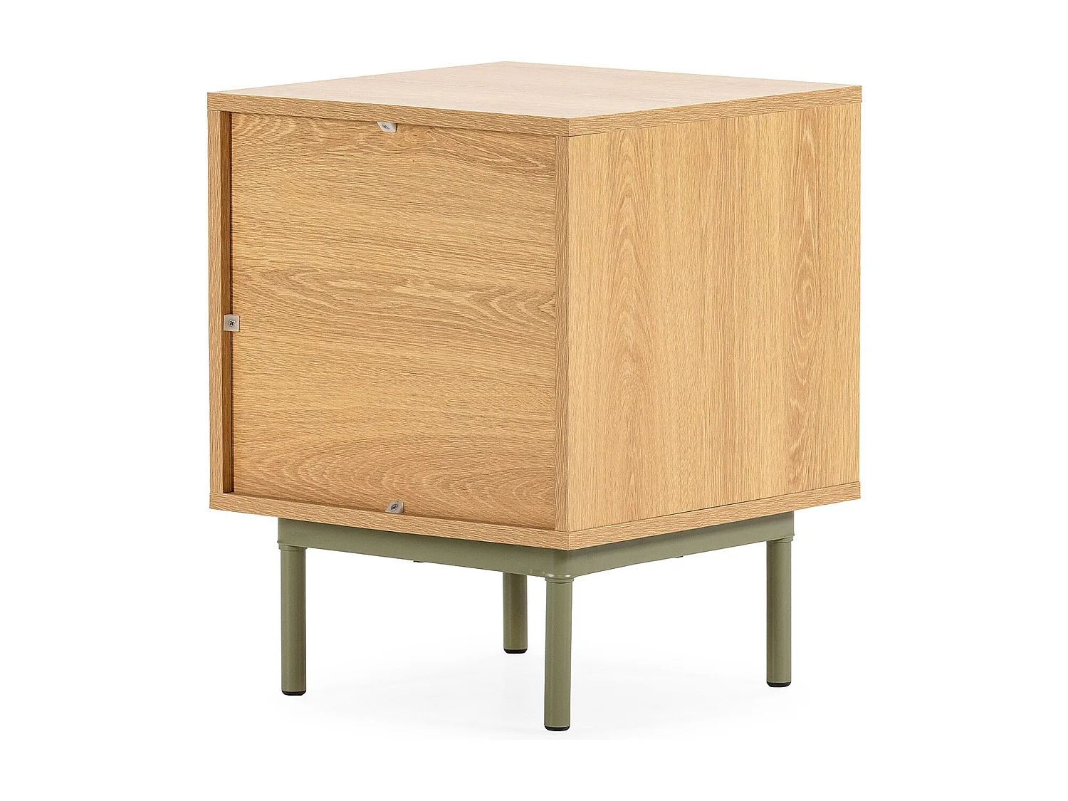 Mesita de noche Cuzco 2 cajones color Roble/Verde