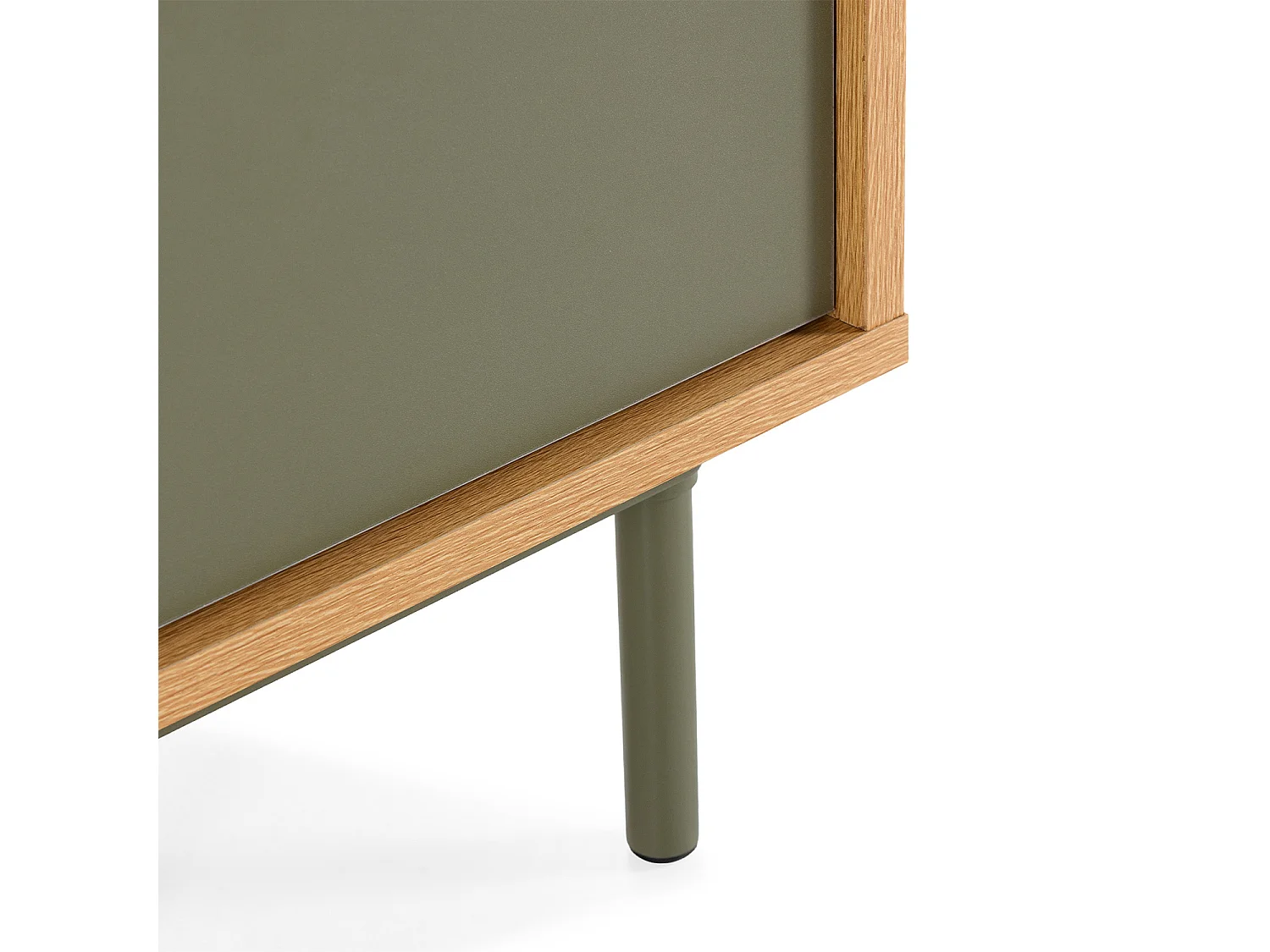 Mesita de noche Cuzco 2 cajones color Roble/Verde