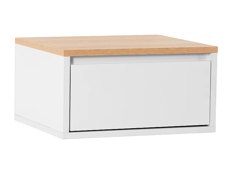 Schwebender nachttisch Desi 1 schublade Weiß/Eiche