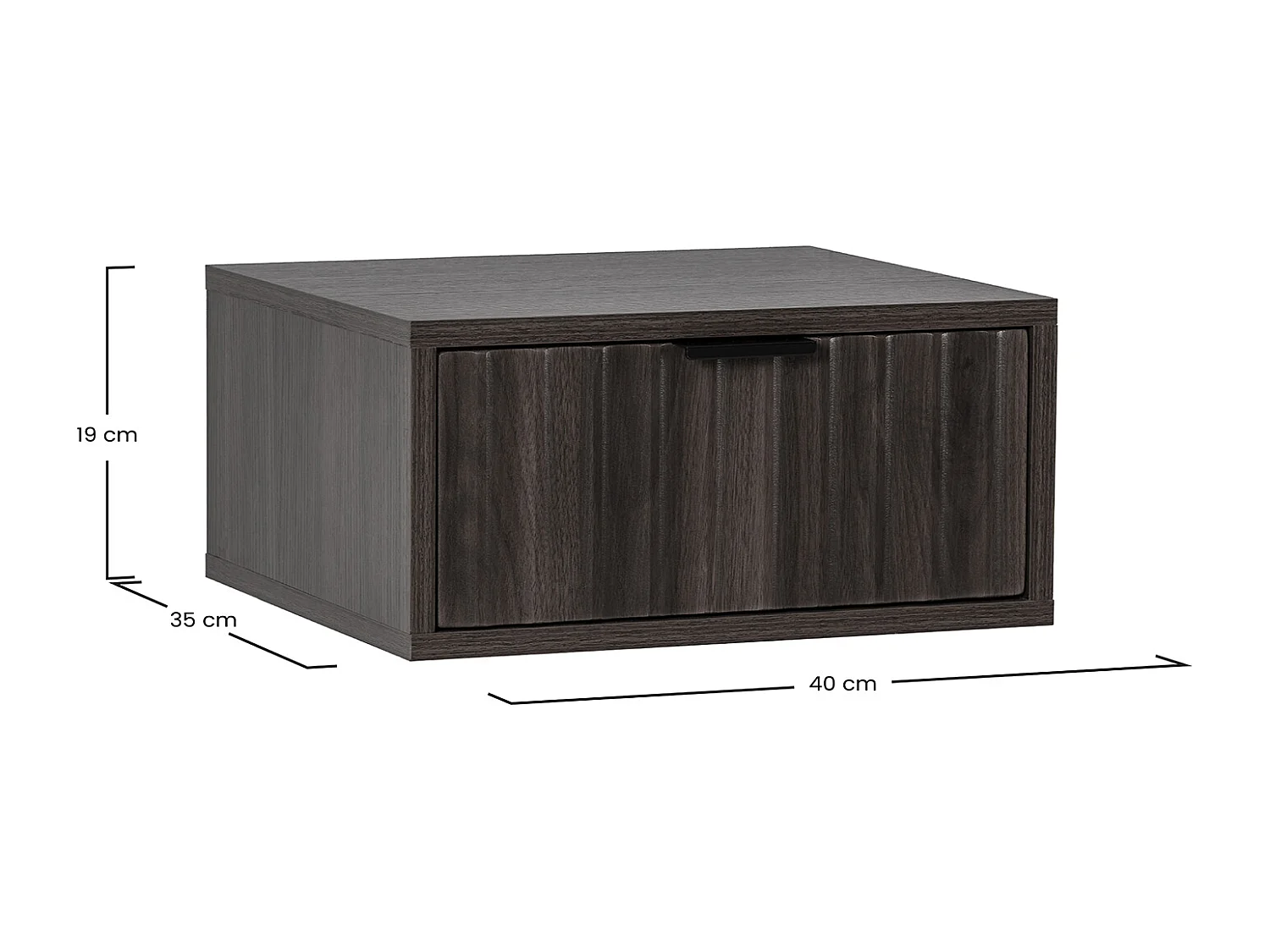 2er-Set Schwebende nachttische Lluvia 1 schublade Walnuss