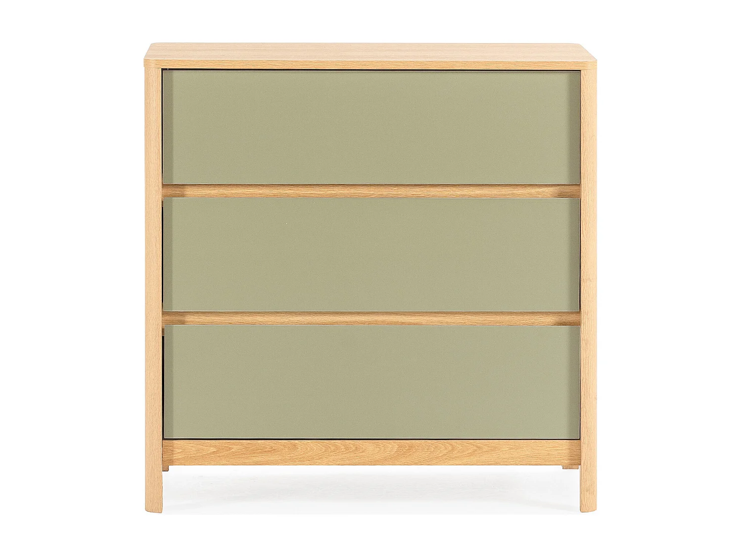 Kommode Nassau 3 schubladen Eichenfarbe/grün