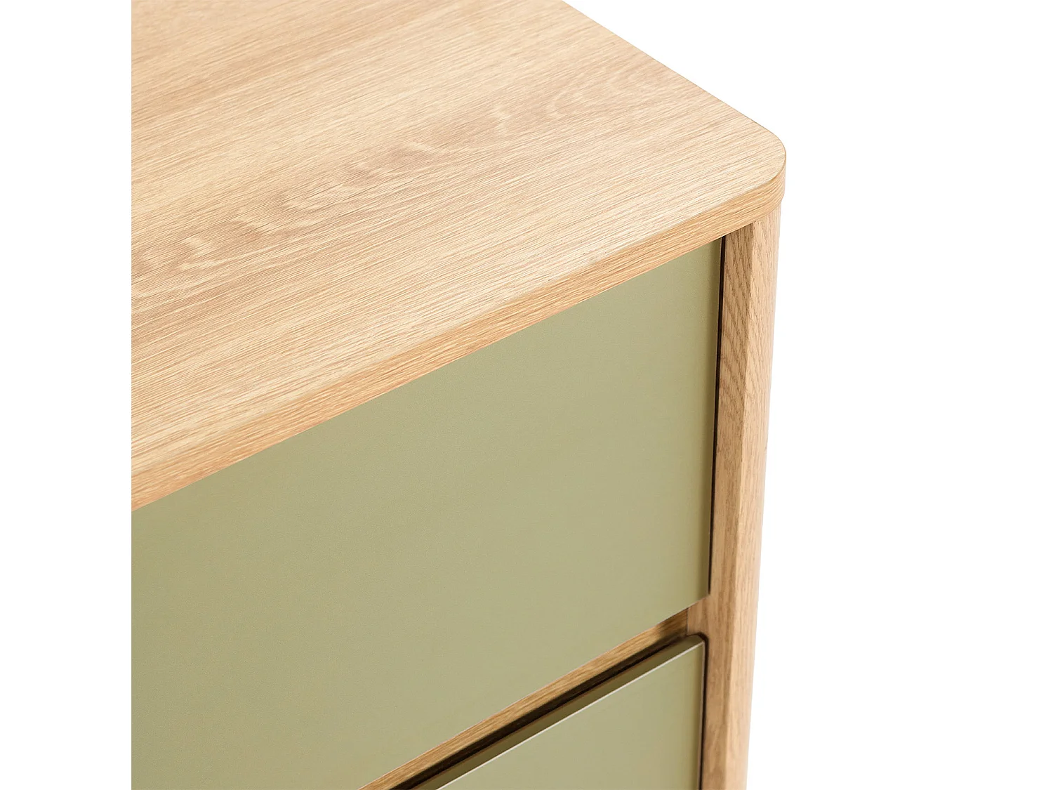 Kommode Nassau 3 schubladen Eichenfarbe/grün