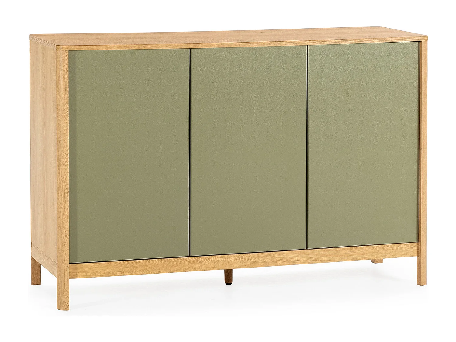 Buffet Nassau 3 portes effet Chêne/Vert