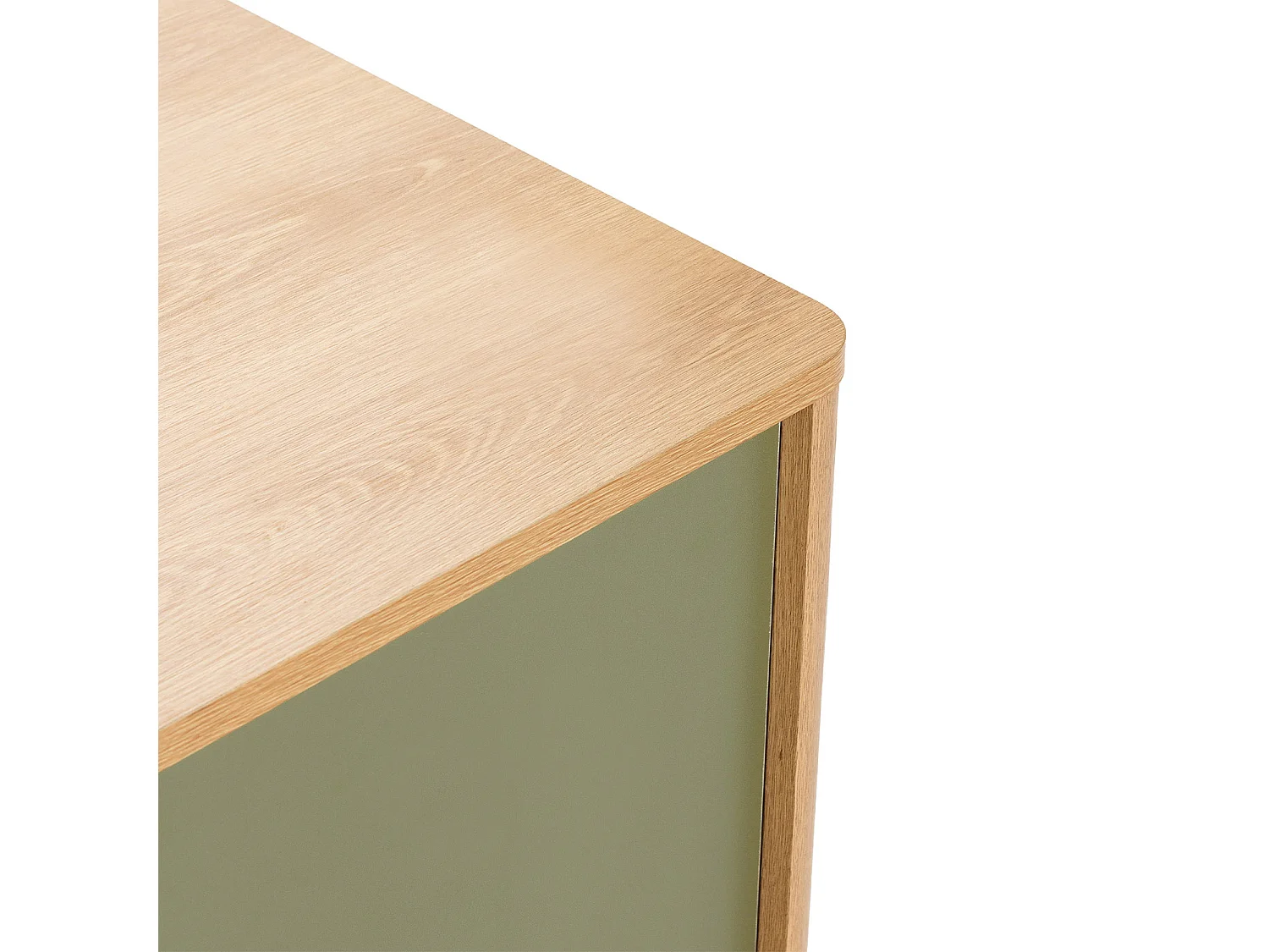 Buffet Nassau 3 portes effet Chêne/Vert