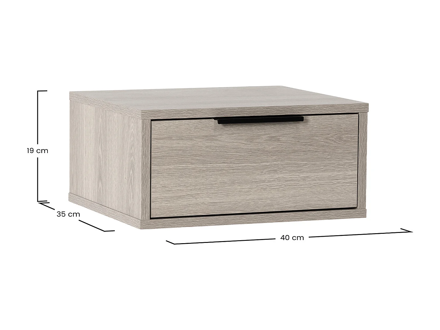 Schwebender nachttisch Auri 1 schublade Eichenfarbe