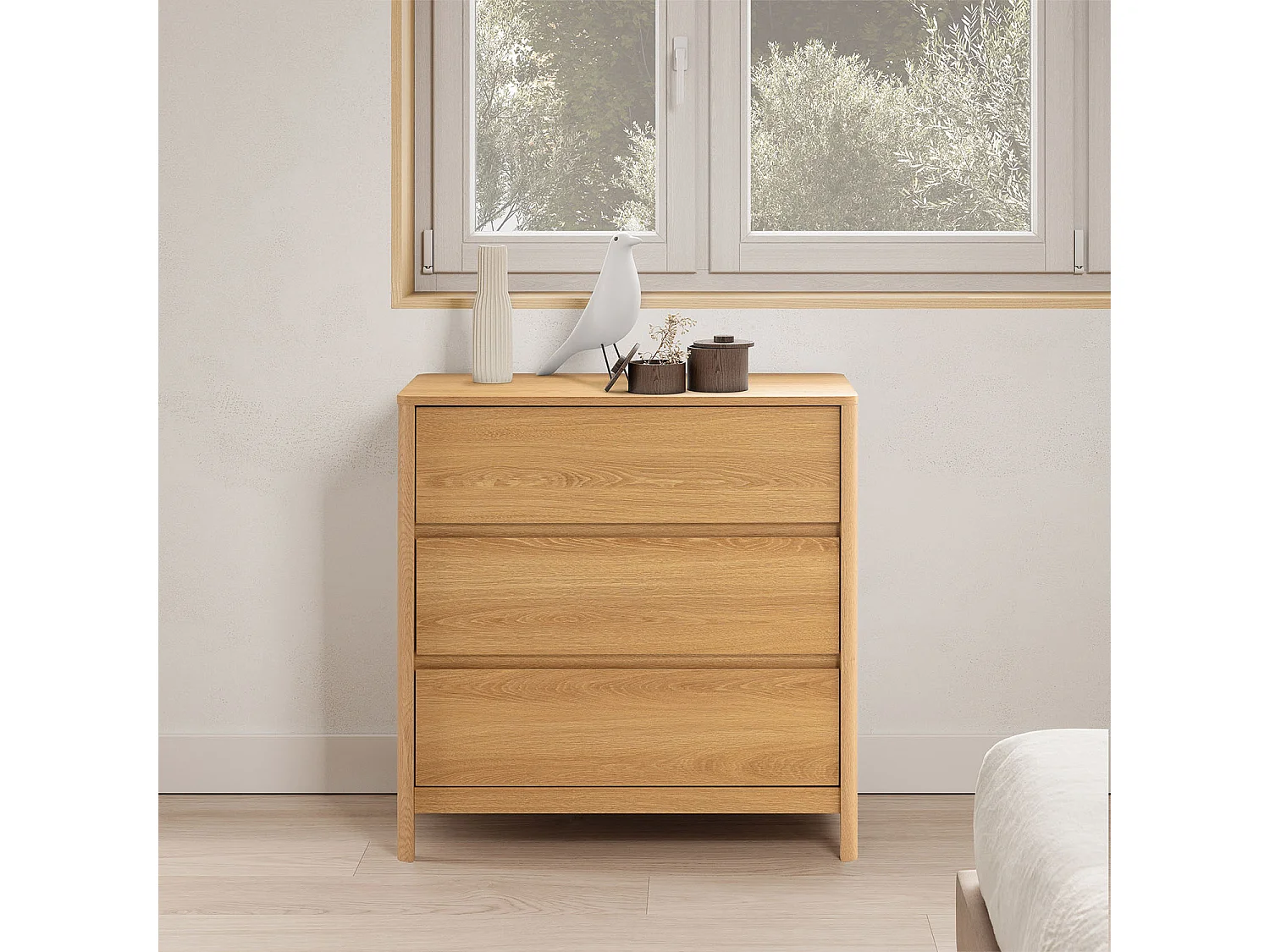 Kommode Nassau 3 schubladen Eichenfarbe