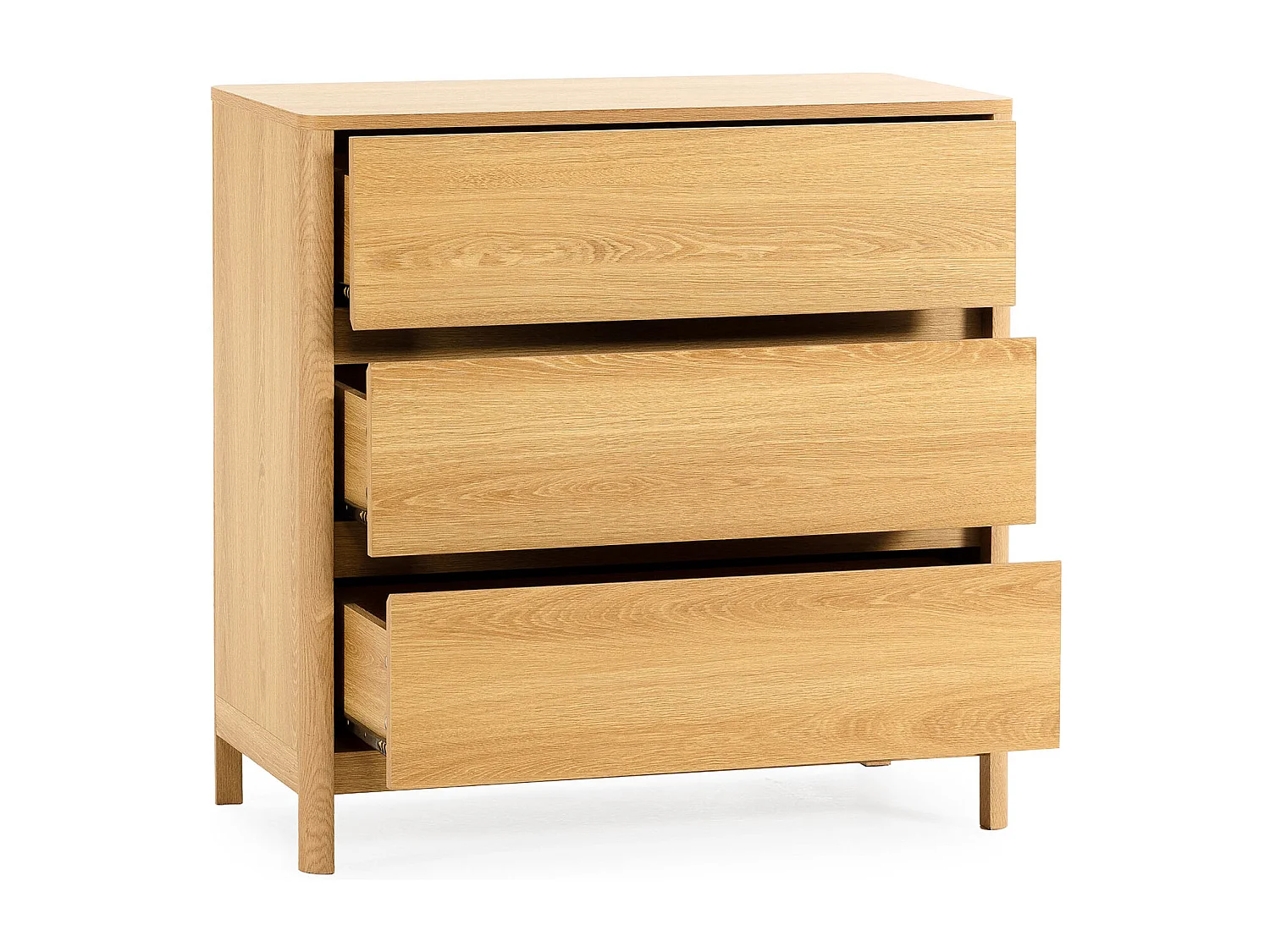 Kommode Nassau 3 schubladen Eichenfarbe