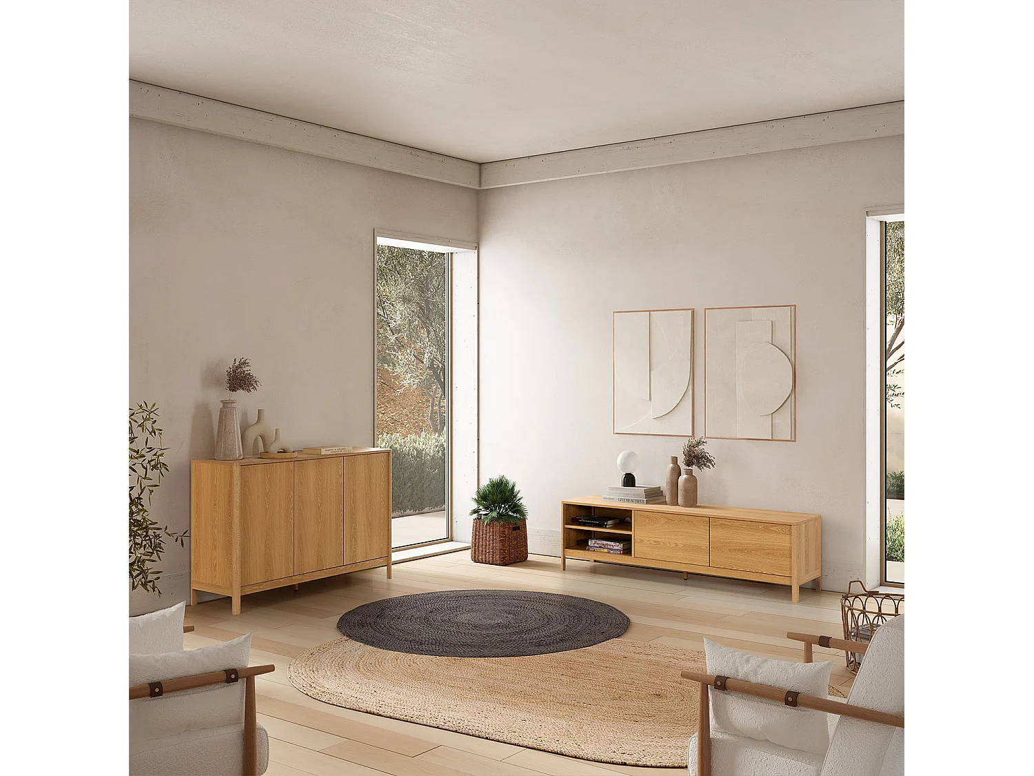 TV-Schrank Nassau 2 türen Eichenfarbe